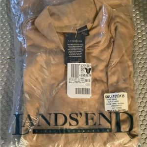 Vintage NWT Land’s End Mock Turtleneck 100 % Cotton Tan Camel XL Mens